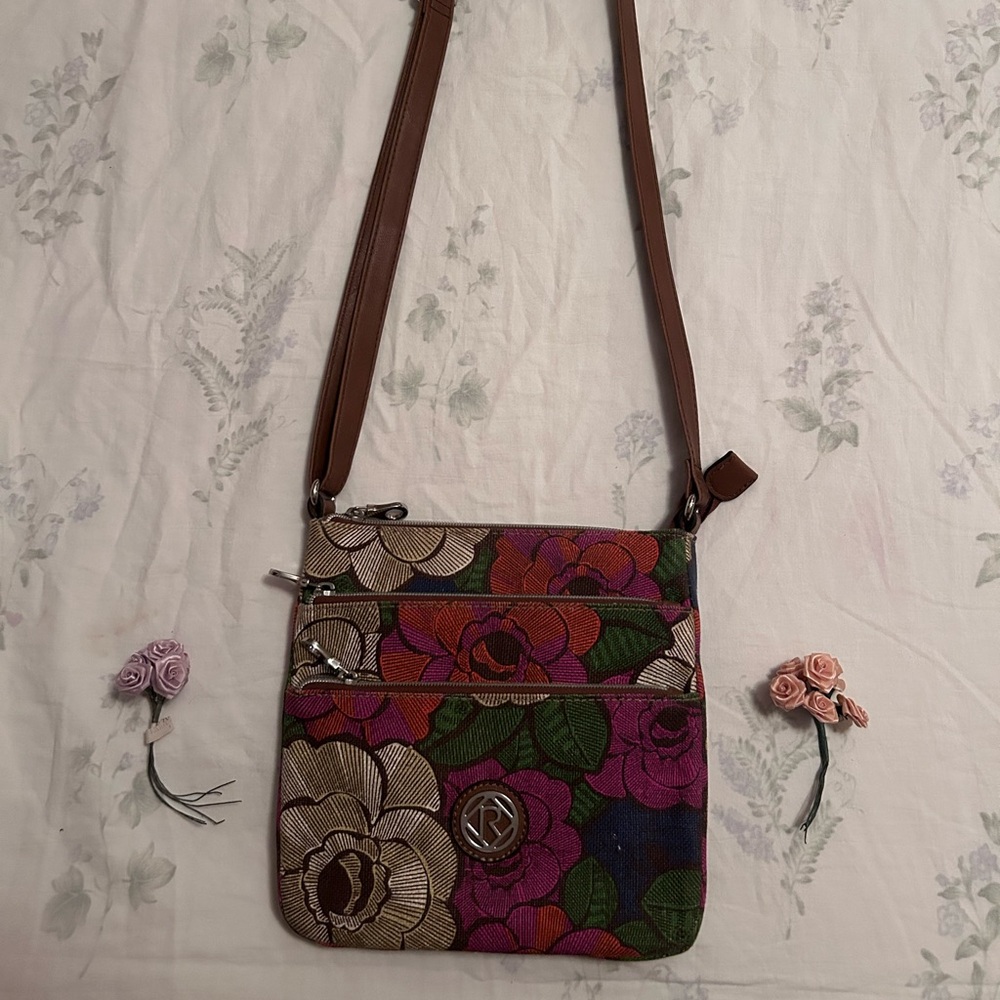 Floral Patterned Crossbody Bag